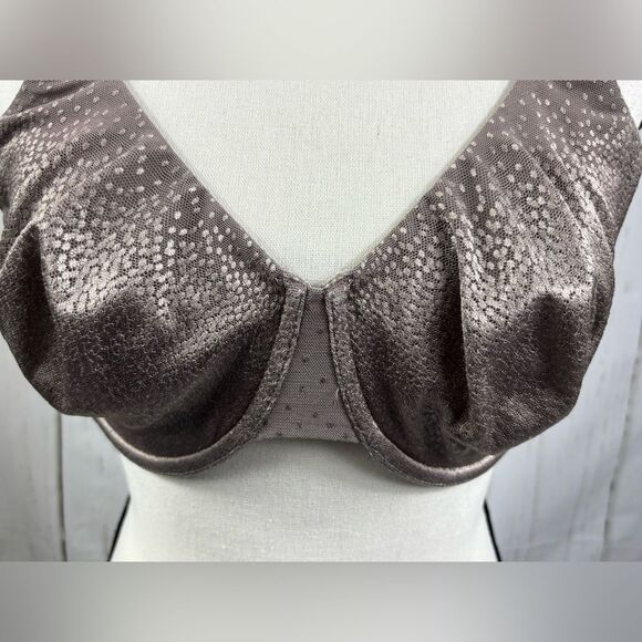 Wacoal Back Appeal Smoothing Dot Jacquard Underwire Bra Cappuccino Size 38DD - Picture 5 of 11